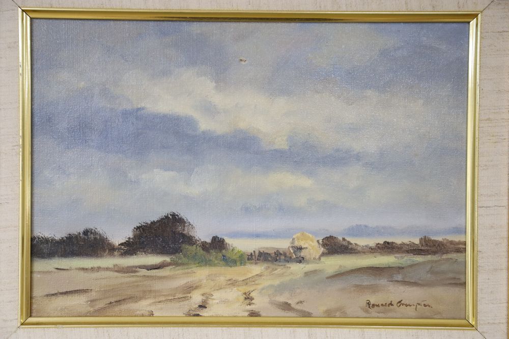 Ronald Crampton (1905-1985), oil on canvas, Norfolk landscape, signed, 21 x 31cm